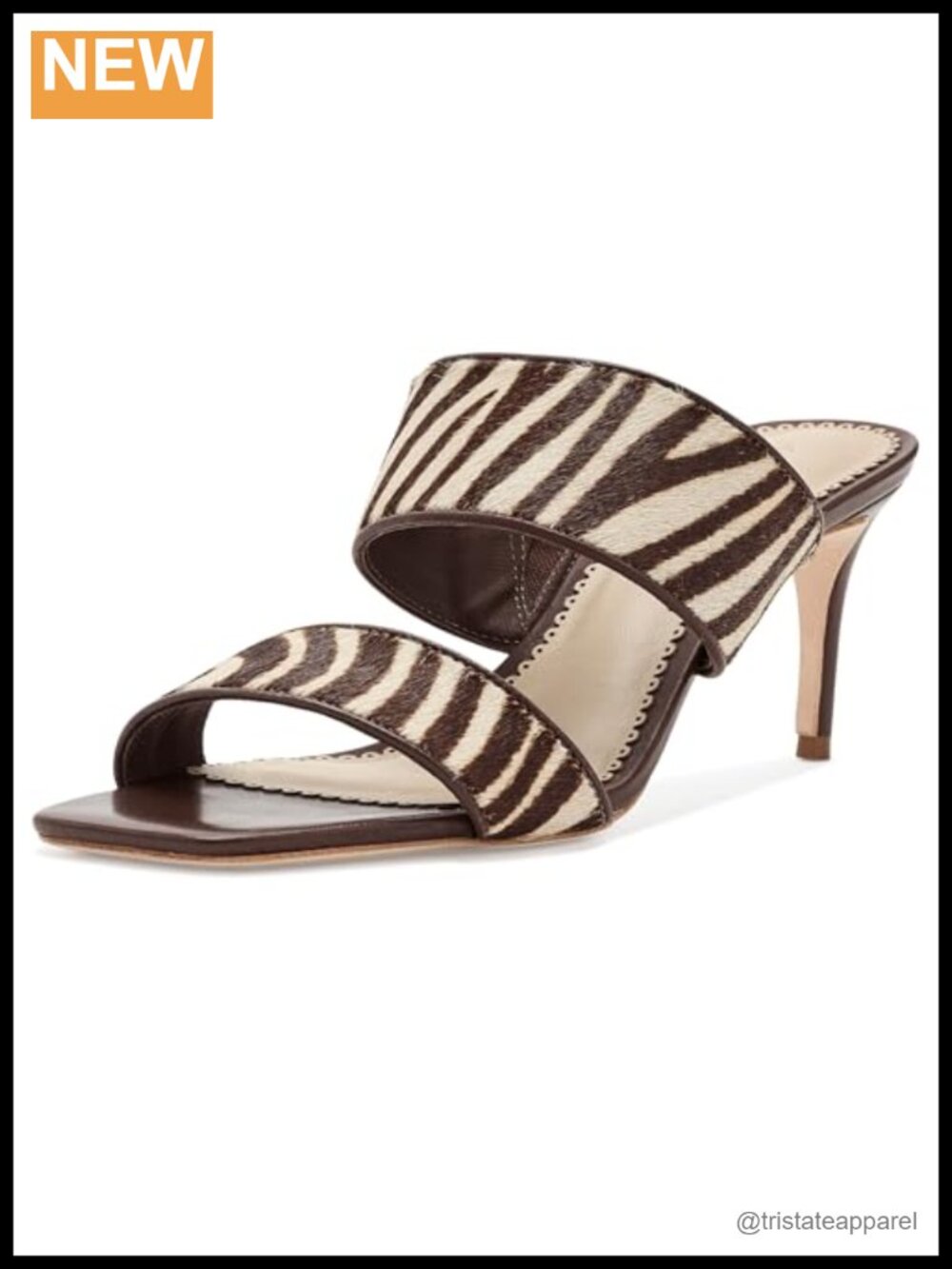 Zebra Haircalf Stiletto Heeled Sandals Slip On Ankle Strap Padded